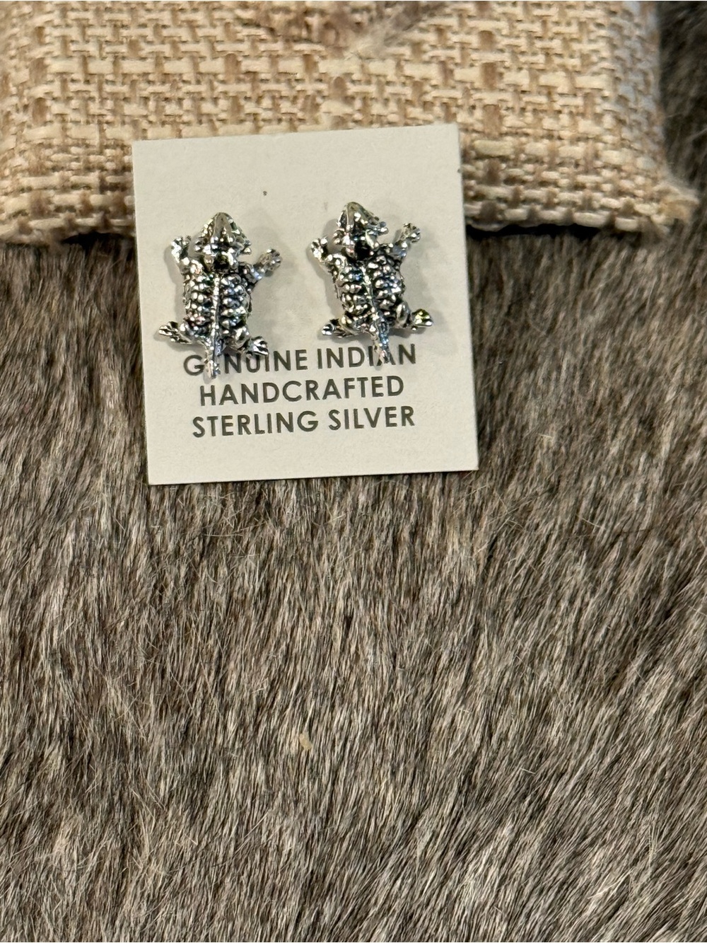 Horned toad earrings